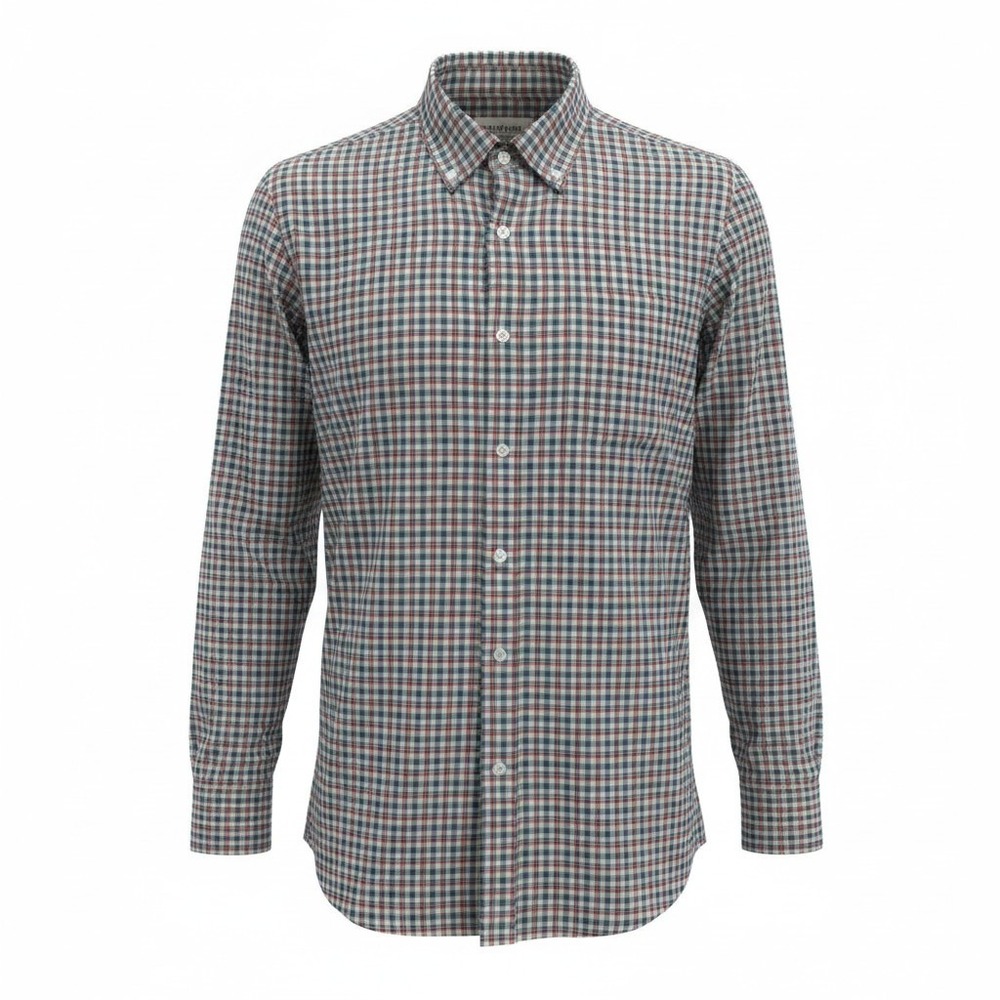 L.L. Bean Traditional Fit Plaid‎ Button Down Shirt Long Sleeve Multi Color Large